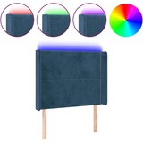  Posteljno vzglavje temno modro 103x16x118/128 cm žamet | Shoptok.si