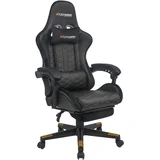 GAMING STOL kovina, umetna masa, tekstil črna