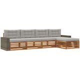  Set vanjskih sofa 5 pcs Prirodna i svjetlosiva Poliester | Eponuda.com