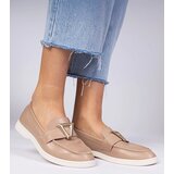 Gemre Dark beige women's loafers with elegant decoration Viletta | Shoptok.si