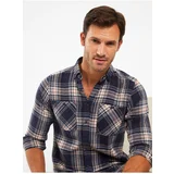 LC Waikiki Men's Regular Fit Long Sleeve Plaid Gabardine Shirt.