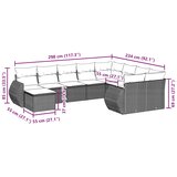 10-dijelni set vrtnih sofa s jastucima crni od poliratana | shoptok.hr