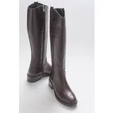 LuviShoes Acro Brown Skin Genuine Leather Women's Boots.