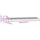 Nadstrešnica za vrata crna 400 x 100 cm polikarbonatna | shoptok.hr