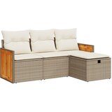  4-dijelni set vrtnih sofa s jastucima bež od poliratana | shoptok.hr