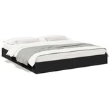  Okvir za krevet s ladicama crni 200x200 cm konstruirano drvo | shoptok.hr