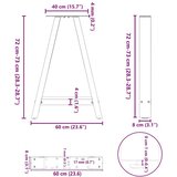  Noge za jedilno mizo v obliki črke A, 2 kosa, bele barve, 60 x (72-73) cm, jeklo, (22123582) | Shoptok.si