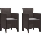  Vrtni stol Set 2 Rjava Ratan Standard Trajno Zunanji sedežni, (22015491) | Shoptok.si