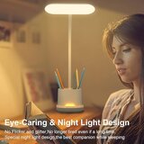 Venisymlis Črna Namizna Svetilka, Led Namizna Svetilka Za Ponovno Polnjenje Z Držalom Za Telefonsko Pero, Svetilka S 3 Barvnimi Načini Upravljanja Na Dotik, (22068151) | Shoptok.si