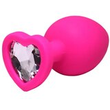 Fantasy Veliki silikonski analni dildo Srce sa dijamantom, Roze | Eponuda.com