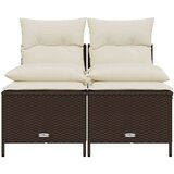  4-dijelni set vrtnih sofa od poliratana s jastucima smeđi | shoptok.hr