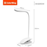 COLORWAY LED Stolna Lampa Fleksibilna s Klipom i Ugrađenom Baterijom Bijela Cijene