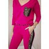 Kesi Set with a fuchsia motif of a panther | ePonuda.com