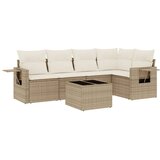  6-dijelni set vrtnih sofa s jastucima bež od poliratana | shoptok.hr