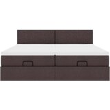 vidaXL Otomanski posteljni okvir z vzmetnicami rjav 200x200 cm blago | Shoptok.si