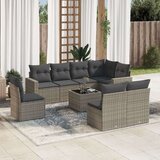 vidaXL 9-dijelni set vrtnih sofa od poliratana s jastucima sivi | shoptok.hr