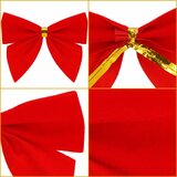  Set Božićnih mašni u crvenoj boji, 6 komada, 9,5 × 7,5 cm | shoptok.hr