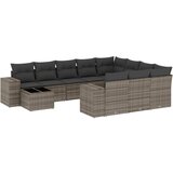 Maison Chic Seti vrtnega pohištva - Vrtna garnitura - Vrtni pohištvo set 11-delna z blazinami siv poli ratan, (21810702) | Shoptok.si