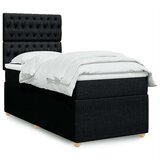 vidaXL Box spring postelja z vzmetnico črna 100x200 cm blago | Shoptok.si