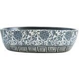 Nadgradni umivaonik crno-plavi ovalni 47 x 33 x 13 cm keramički | shoptok.hr