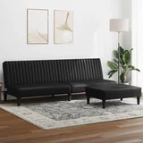  2-dijelni set sofa crni od umjetne kože