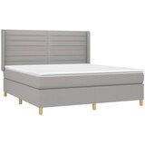  box spring s madracem LED svjetlosivi 160x200 cm tkanina | shoptok.hr