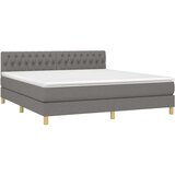  Box spring postelja z vzmetnico temno siva 180x200 cm blago, (20791075) | Shoptok.si