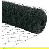 vidaXL hexagonska ograja zelena 1.2x100 m jeklo, stebri ograje 13 kosov zeleni Ø32 mm 170 cm pocinkano jeklo | Shoptok.si
