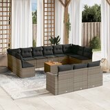 vidaXL 14-dijelni set vrtnih sofa od poliratana s jastucima sivi | shoptok.hr