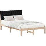 vidaXL Posteljni okvir z oblazinjenim vzglavjem Rjava 120 x 190 cm | Shoptok.si