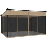  Sjenica s mrežastim smeđesiva 4 x 3 m krem čelična | shoptok.hr