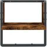 vidaXL Zidna polica s prečkom dimljena boja hrasta 30 x 25 x 30 cm | shoptok.hr