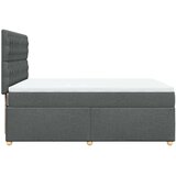vidaXL Box spring postelja z vzmetnico temno siva 160x200 cm blago | Shoptok.si