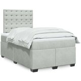 vidaXL Krevet s oprugama i madracem svjetlosivi 120x190 cm baršunasti | shoptok.hr