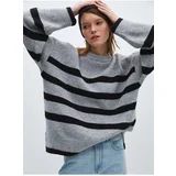 LC Waikiki Crew Neck Striped Long Sleeve Oversize Women's Knitwear Sweater