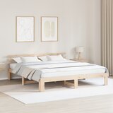 vidaXL Krevet od borovog drveta Prirodan Čvrsto borovo drvo 200 x 200 cm | shoptok.hr