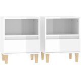  Noćni ormarići 2 kom visoki sjaj bijeli 40x35x50 cm | shoptok.hr