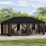 Paviljon s bočnim stranama 6 x 3 m Crna Poliester i čelik 190 | shoptok.hr