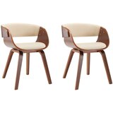 Maison Chic Jedilni stoli - Vzorci stoli 2 kosa krem ukrivljen les in umetno usnje A305, (22032829) | Shoptok.si