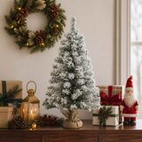 Mini zasnježeno božićno drvce 60 cm PVC Zelena i bijela | shoptok.hr