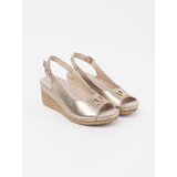 GOODIN Gold wedge sandals with buckle | Shoptok.si