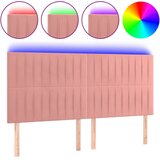  LED uzglavlje ružičasto 160x5x118/128 cm baršunasto | shoptok.hr