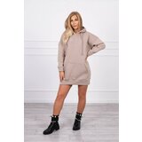 Kesi Insulated sweatshirt with embroidered oversize inscription dark beige | Shoptok.si