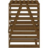 vidaXL Lopa za smetnjak medeno rjava 84x90x128,5 cm trdna borovina | Shoptok.si
