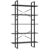 vidaXL ormarić za knjige s 5 razina sivi 100 x 30 x 175 cm od iverice | shoptok.hr