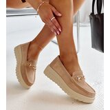 Gemre Beige leather shoes with decorative buckle Taija | Shoptok.si