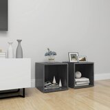 The Living Store TV omarice 2 kosa visok sijaj sive 37x35x37 cm iverna plošča - TV Omarica, (21374408) | Shoptok.si