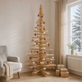  Drveno božićno drvce KOTKA 210 cm Masivna borovina - 210 cm Smeđa završna obrada | shoptok.hr