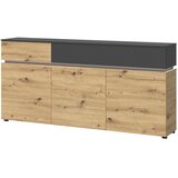 Modern Living Široka Komoda Luci, Barva Hrasta, Antracit | Shoptok.si