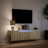  Zidni TV ormarić s LED svjetlima boja hrasta 135x31x39,5 cm | Eponuda.com